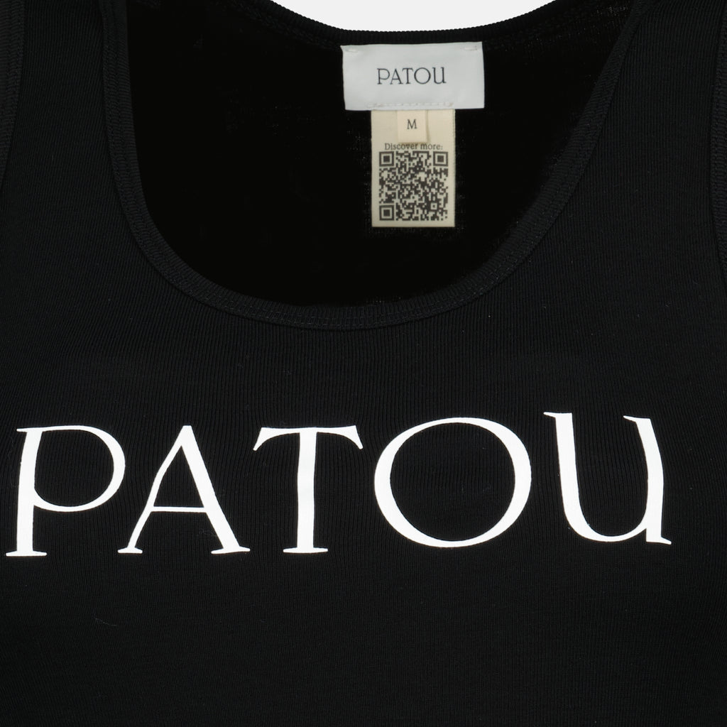 Immagine del top nero a costine di Patou per donna - Collezione Primavera-Estate 2026 - Vista dettagliata_1