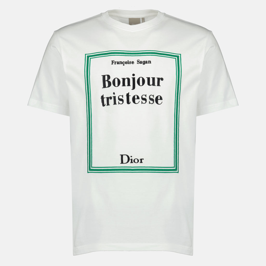 Bild des Artikels Weißes T-Shirt mit Buchcover-Stickerei aus Baumwolle von Dior für Herren - Frühjahr-Sommer 2026 - Vorderansicht