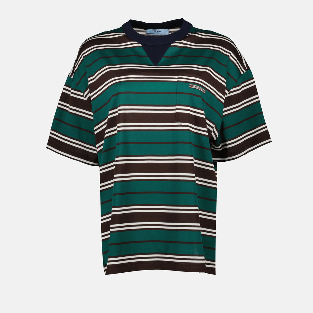 T-shirts T-shirt rayé Prada Green Femme