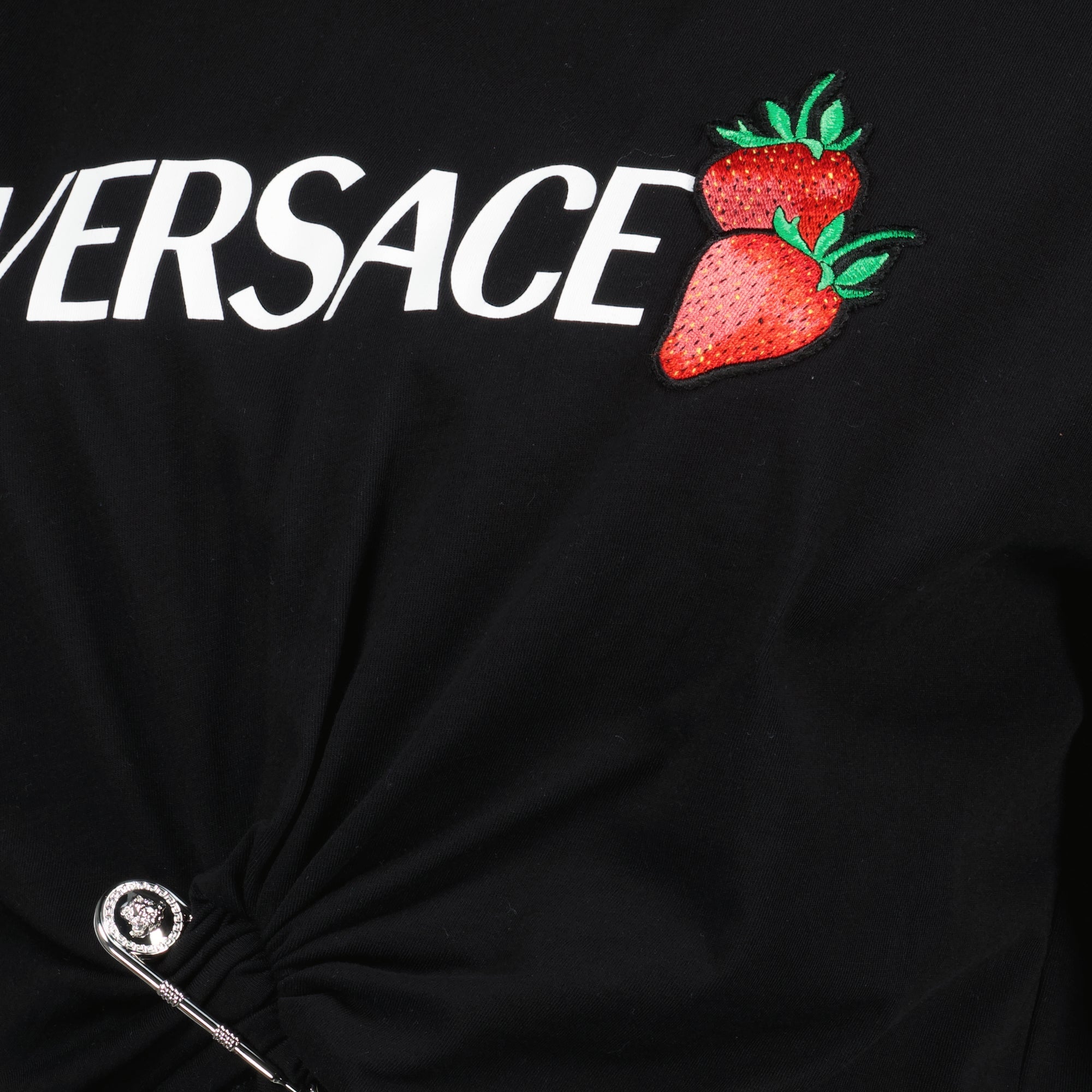 티셔츠 스트로베리 크롭 티셔츠 Versace 검은색 Femme