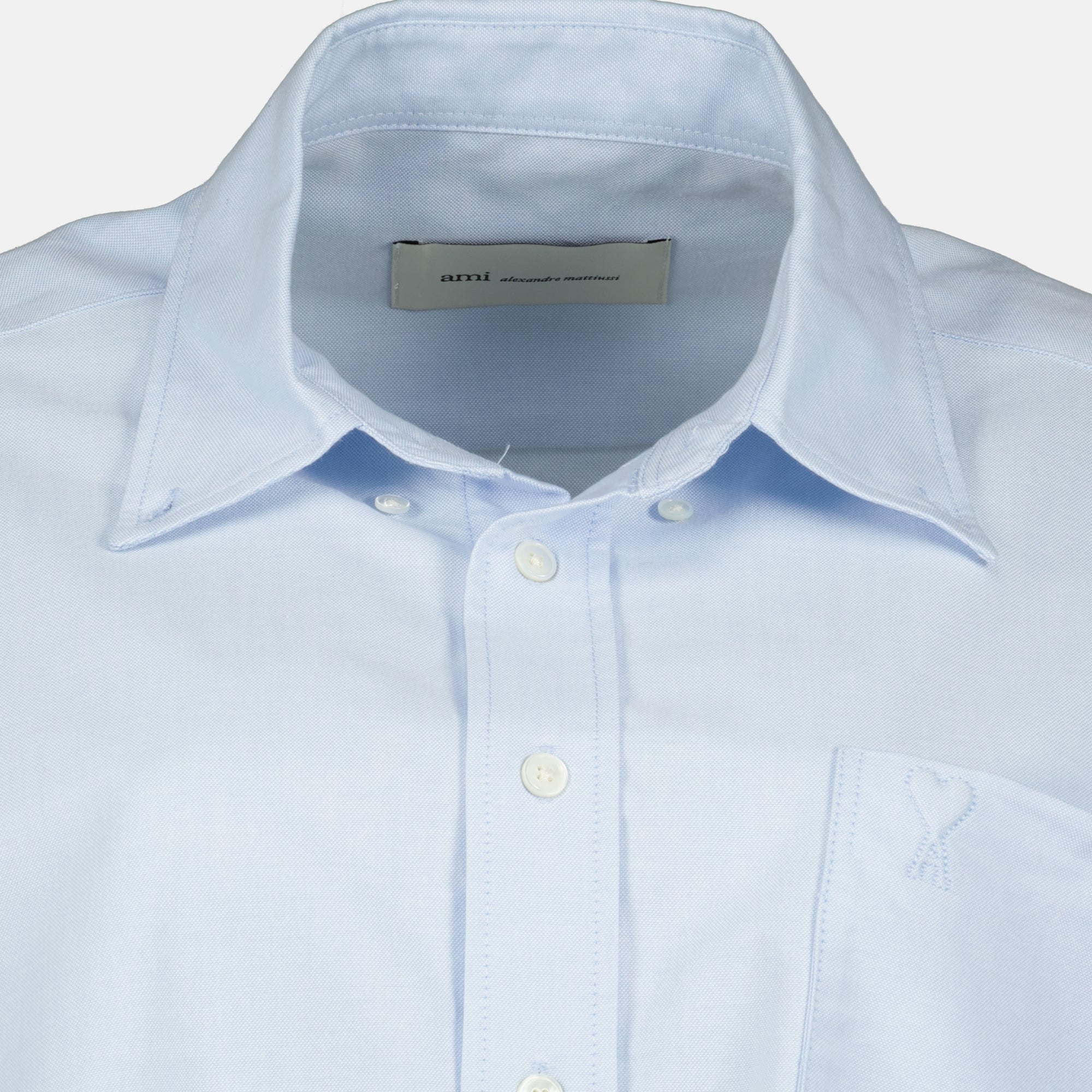 Image de l'article Chemise AMI de coeur crop bleu de la marque Ami PARIS pour Femme - Saison Printemps-Été 2026 - Vue détaillée_2