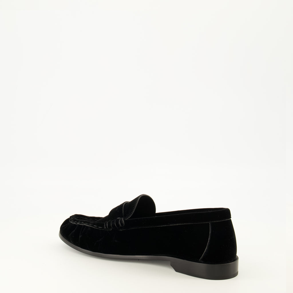 Mocassins Mocassino in Velluto Nero Saint Laurent Noir Homme