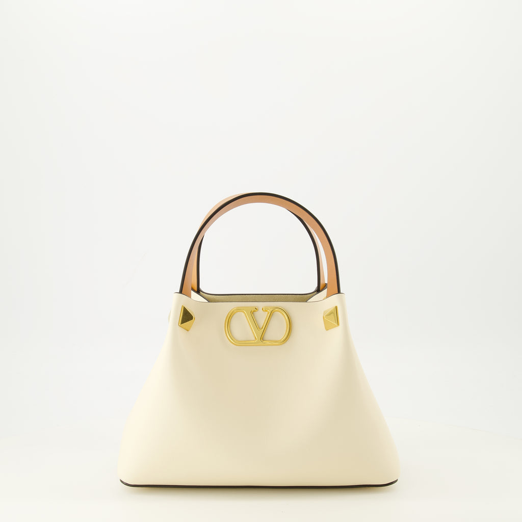 Image de l'article Mini sac cabas beige de la marque Valentino Garavani pour Femme - Saison Printemps-Été 2026 - Vue de Face