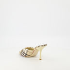Chaussures ouvertes Mules à carreaux Burberry Beige Femme
