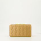 クロスボディバッグ Portefeuille en cuir à chaîne Fendi 茶色 Femme