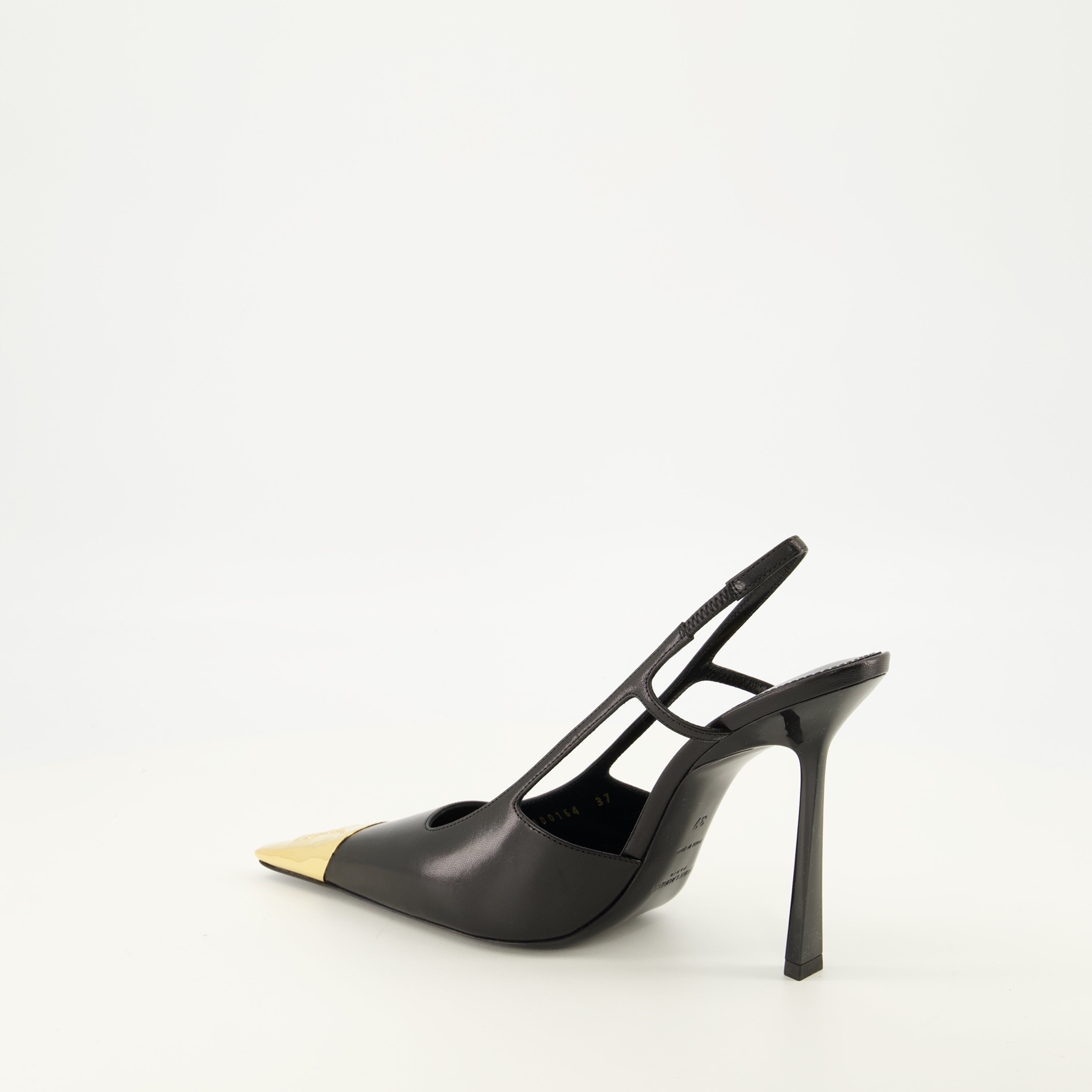 Escarpins Slingbacks Jeanne en cuir noir Saint Laurent Noir Femme