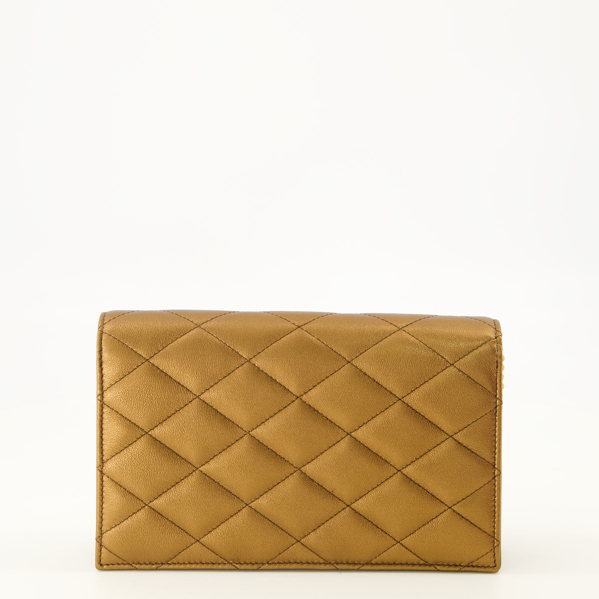 Petite maroquinerie Portafoglio Paris in Pelle Metallizzata Marrone Saint Laurent Marron Femme