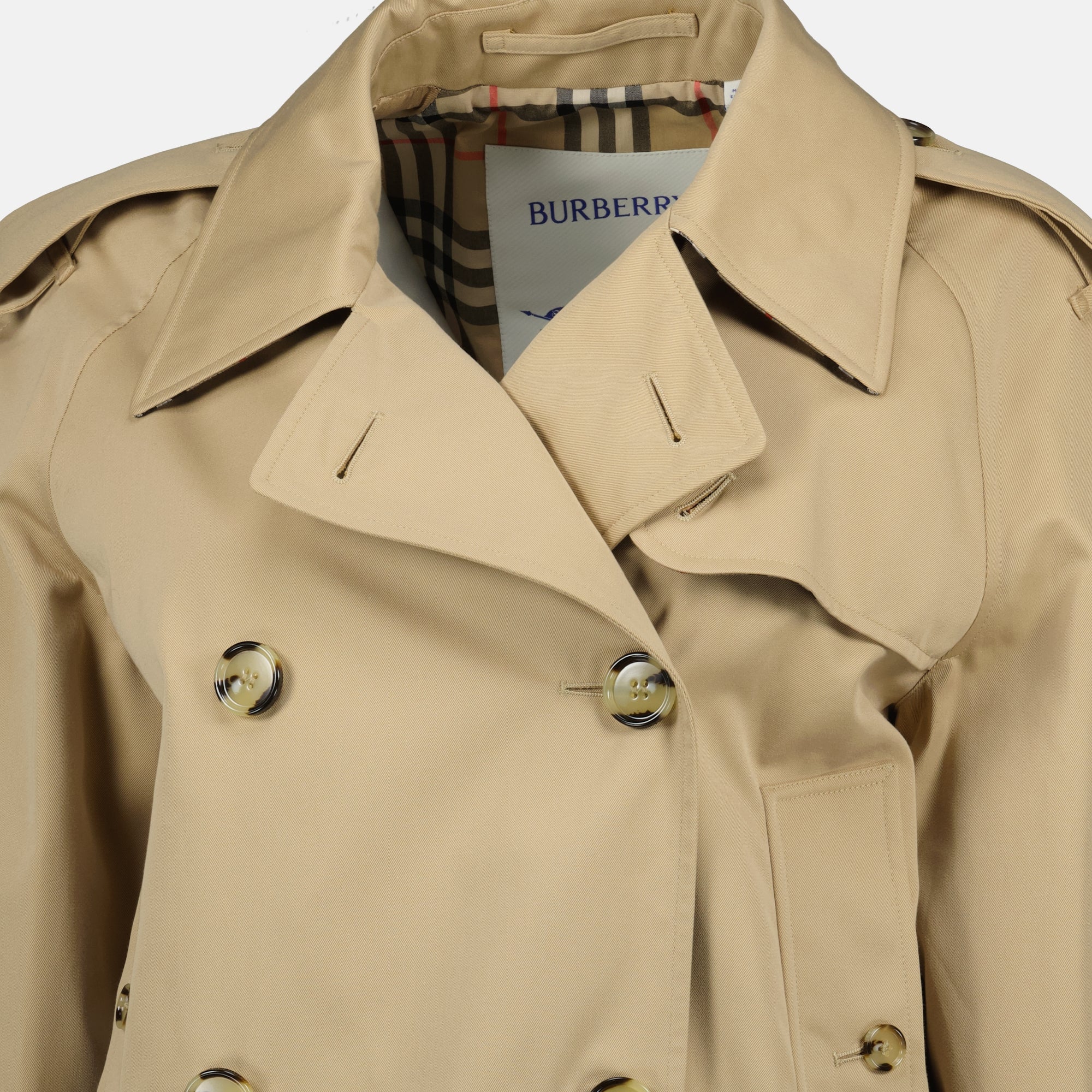 Image de l'article Veste trench courte beige de la marque Burberry pour Femme - Saison Printemps-Été 2026 - Vue détaillée_1