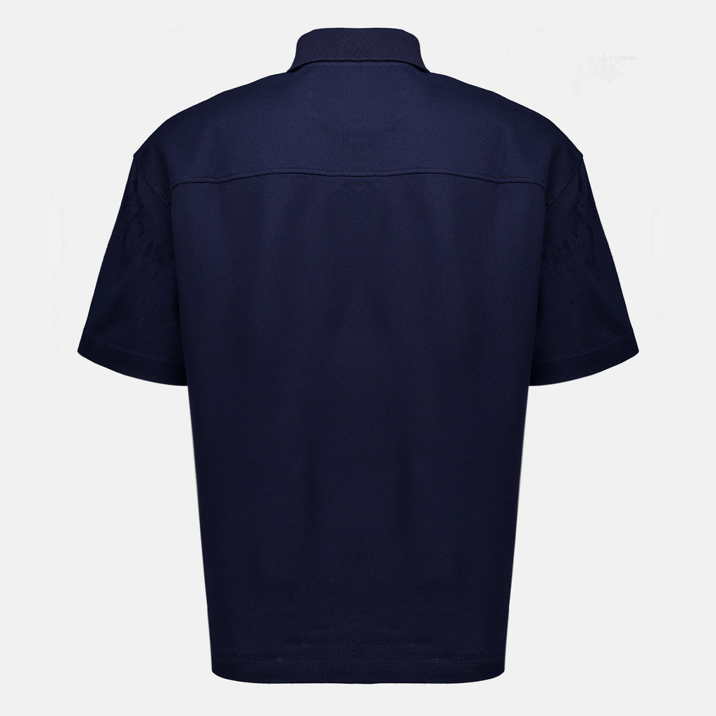 Polos Polo en piqué de coton bleu marine Saint Laurent Bleu foncé Homme