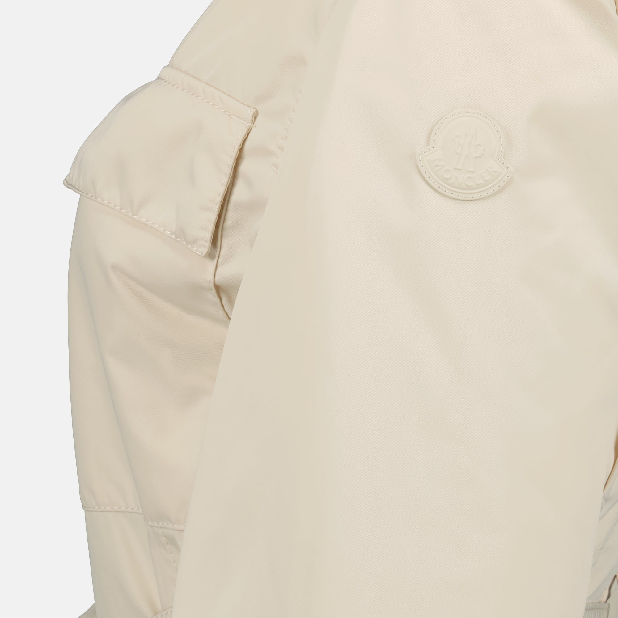 Image of the Moncler Women's Maitake Beige Belted Jacket - Spring-Summer 2026 - Detailed View 2
