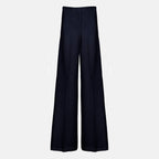 Pantalons Pantaloni Jersey Larga in Blu Navy Max Mara Bleu foncé Femme