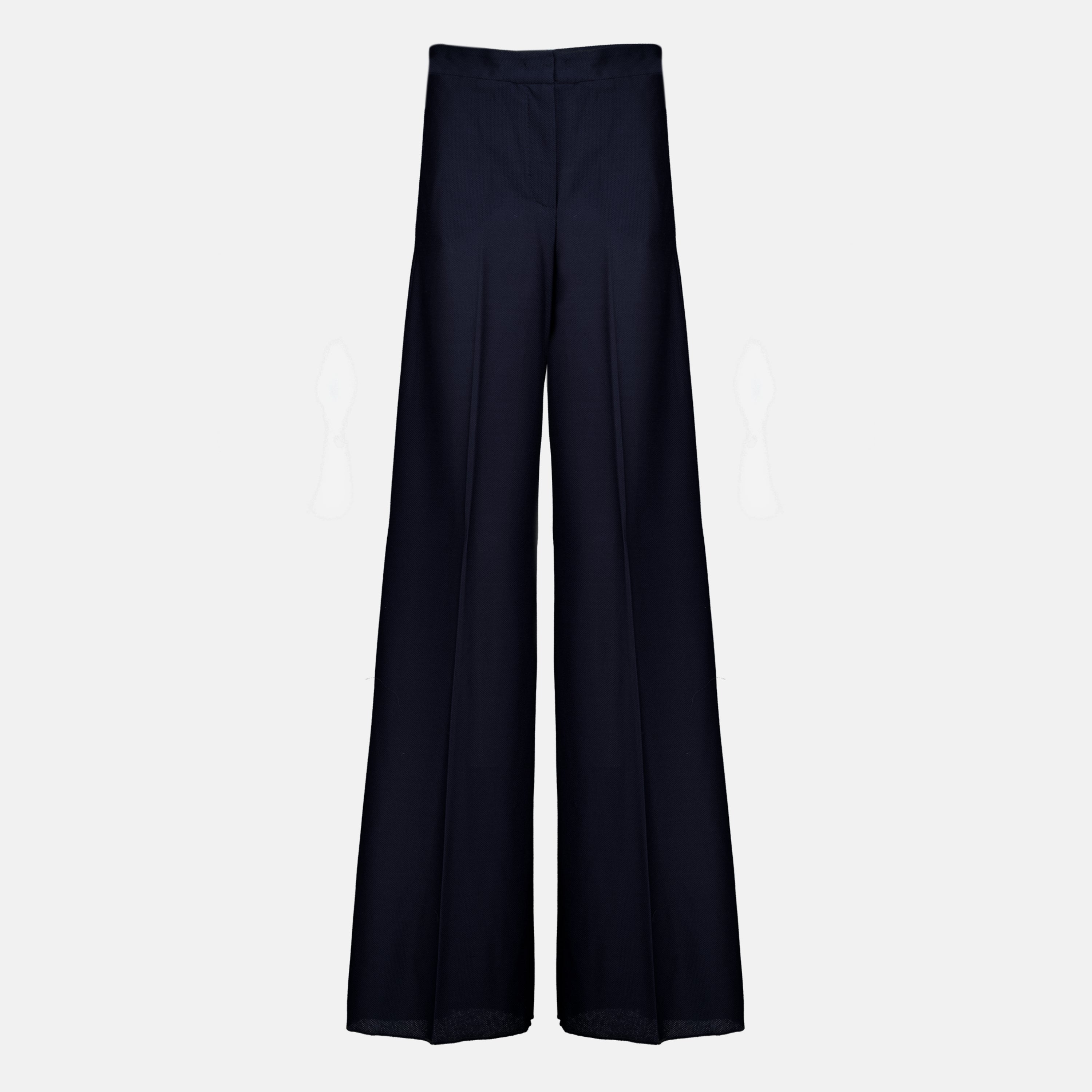 Pantalons ネイビーブルーのワイドジャージーパンツ Max Mara Bleu foncé Femme