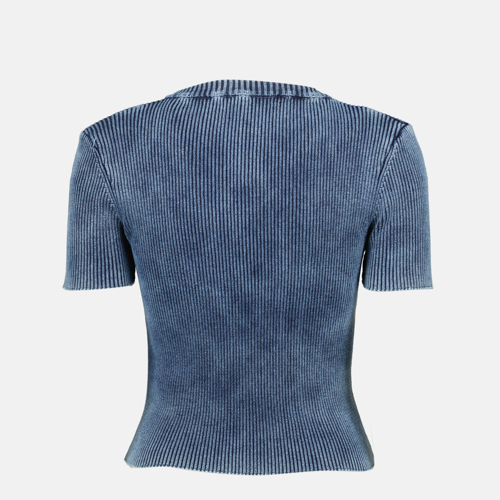 Image de l'article T-shirt M-Anchor côtelé bleu de la marque Diesel pour Femme - Saison Printemps-Été 2026 - Vue de Dos