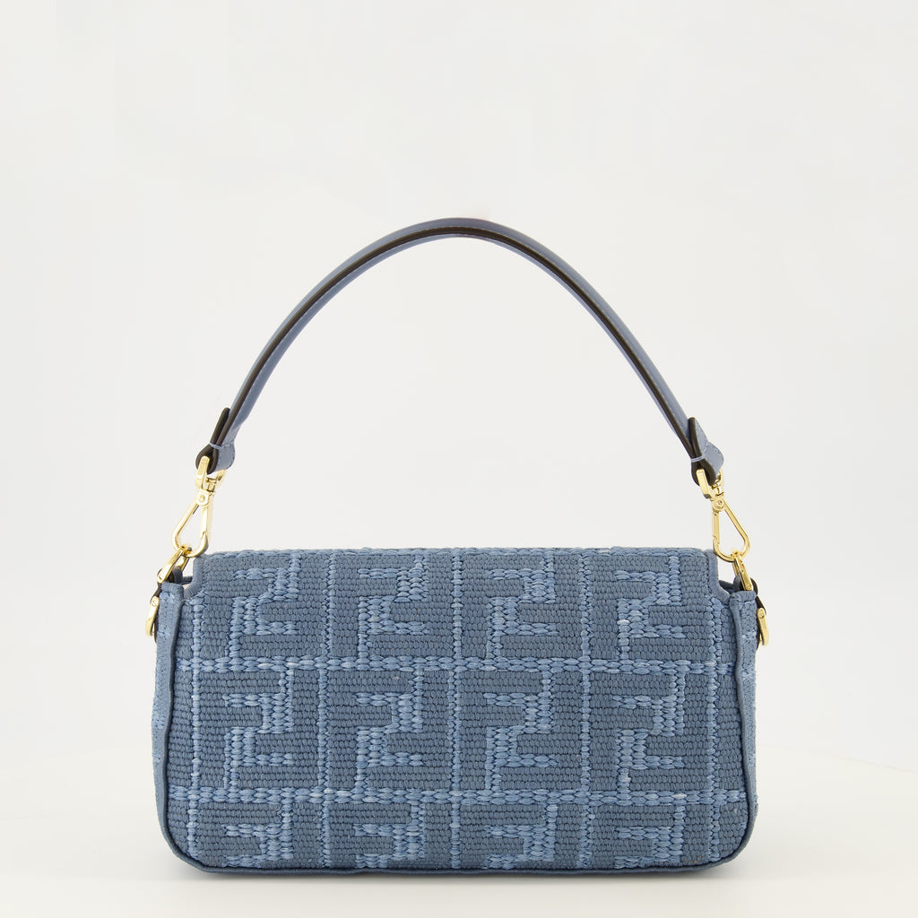 Sacs à main et épaule Borsa Baguette Effetto Raffia Blu Fendi Bleu Femme