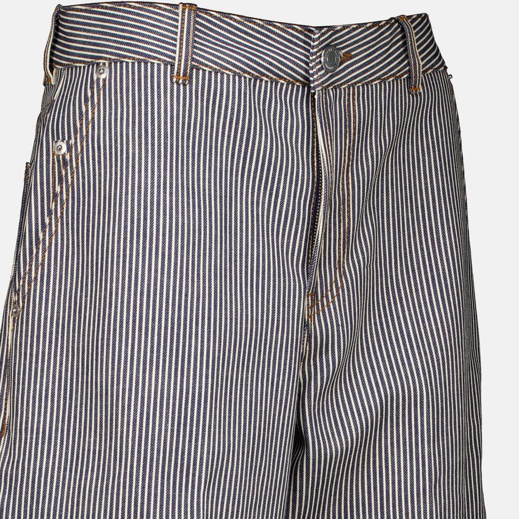 Pantalons Jeans Balloon a Righe Ami PARIS Gris Femme