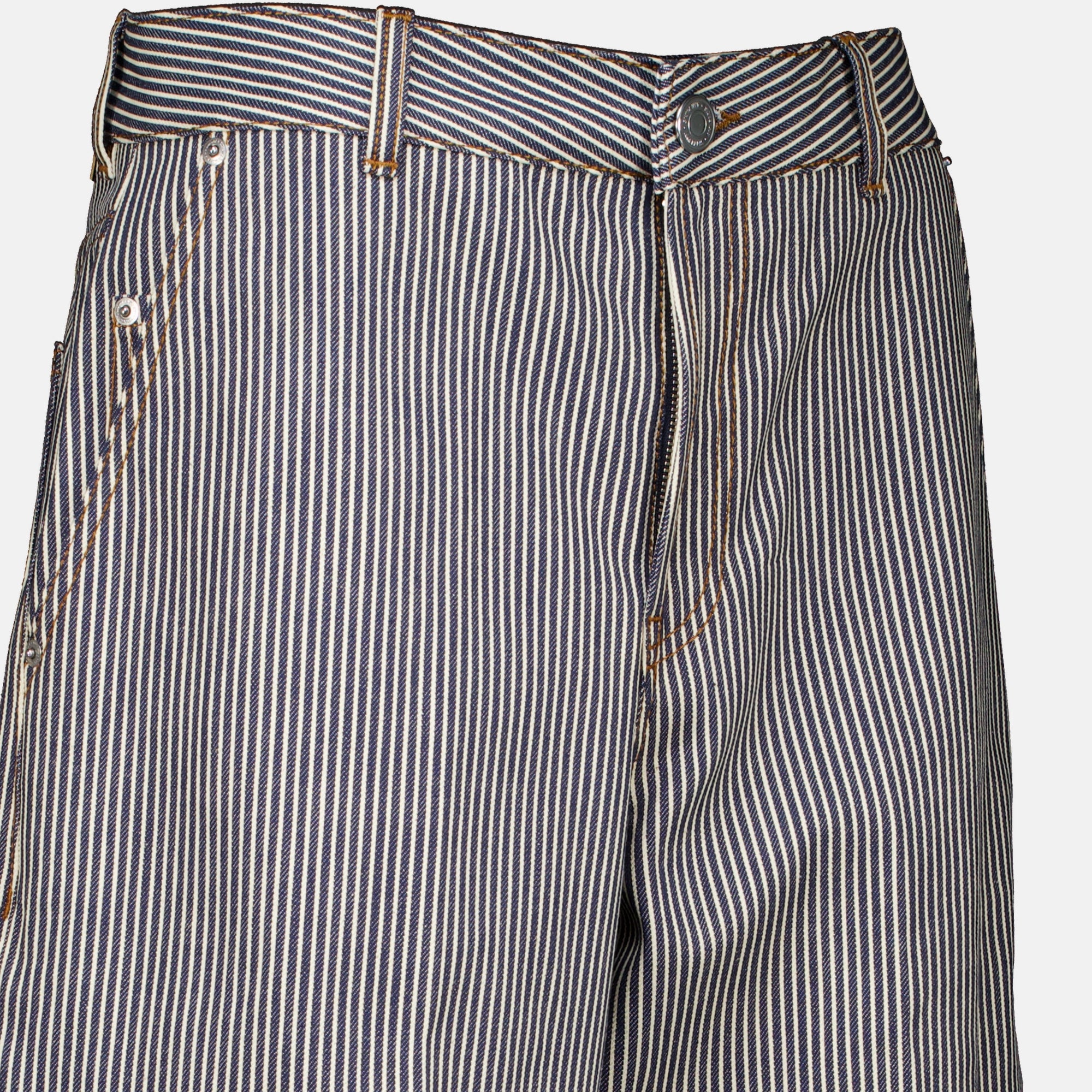 Pantalons Jeans Balloon a Righe Ami PARIS Gris Femme