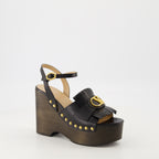 Zapatos de plataforma Sandalias Cuña VLogo Valentino Garavani Negro Femme
