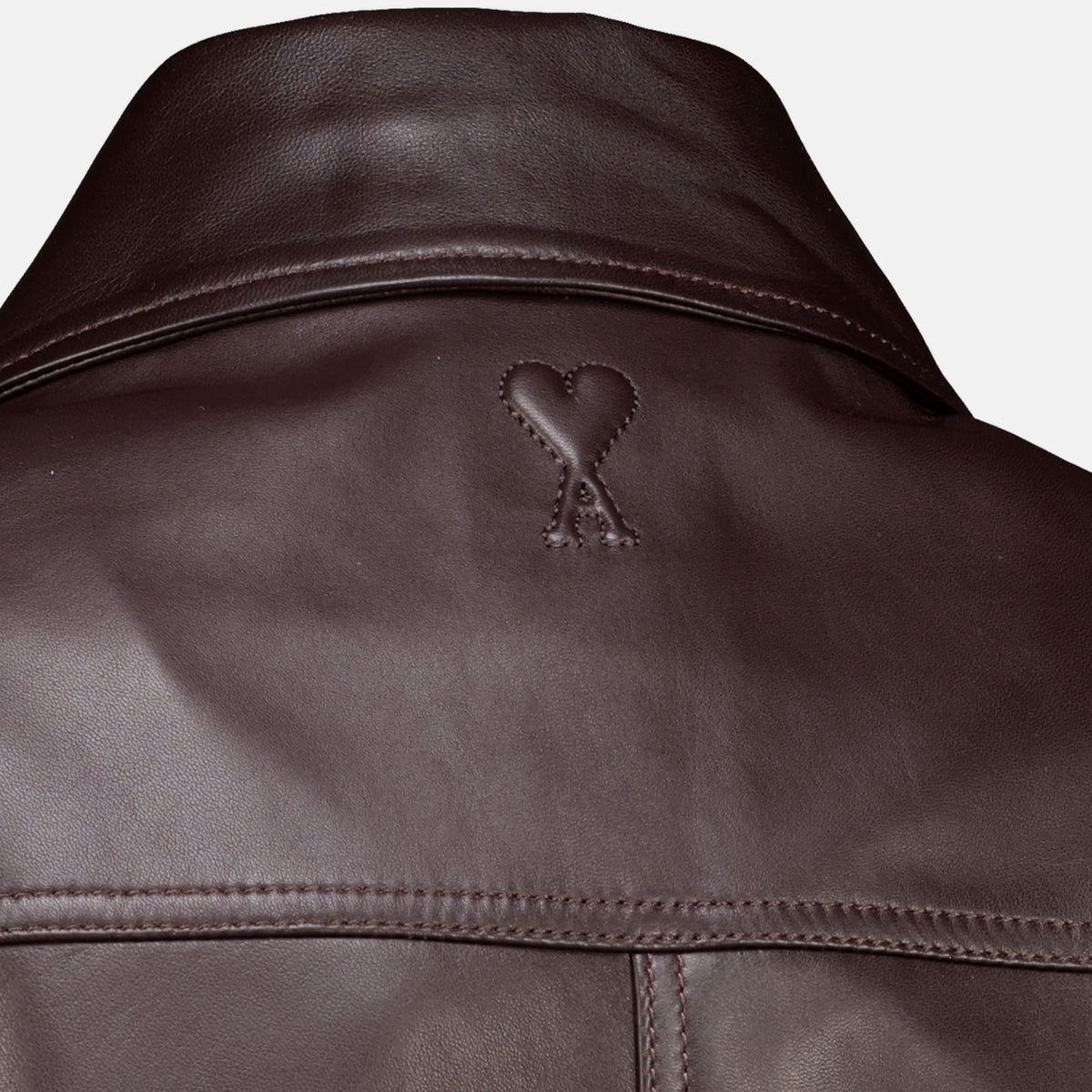 Manteaux Blouson en cuir bordeaux Ami PARIS Bordeaux Femme