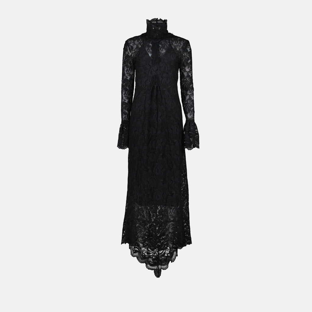 Abiti Robe longue en dentelle Rabanne Nero Femme
