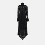 Abiti Robe longue en dentelle Rabanne Nero Femme