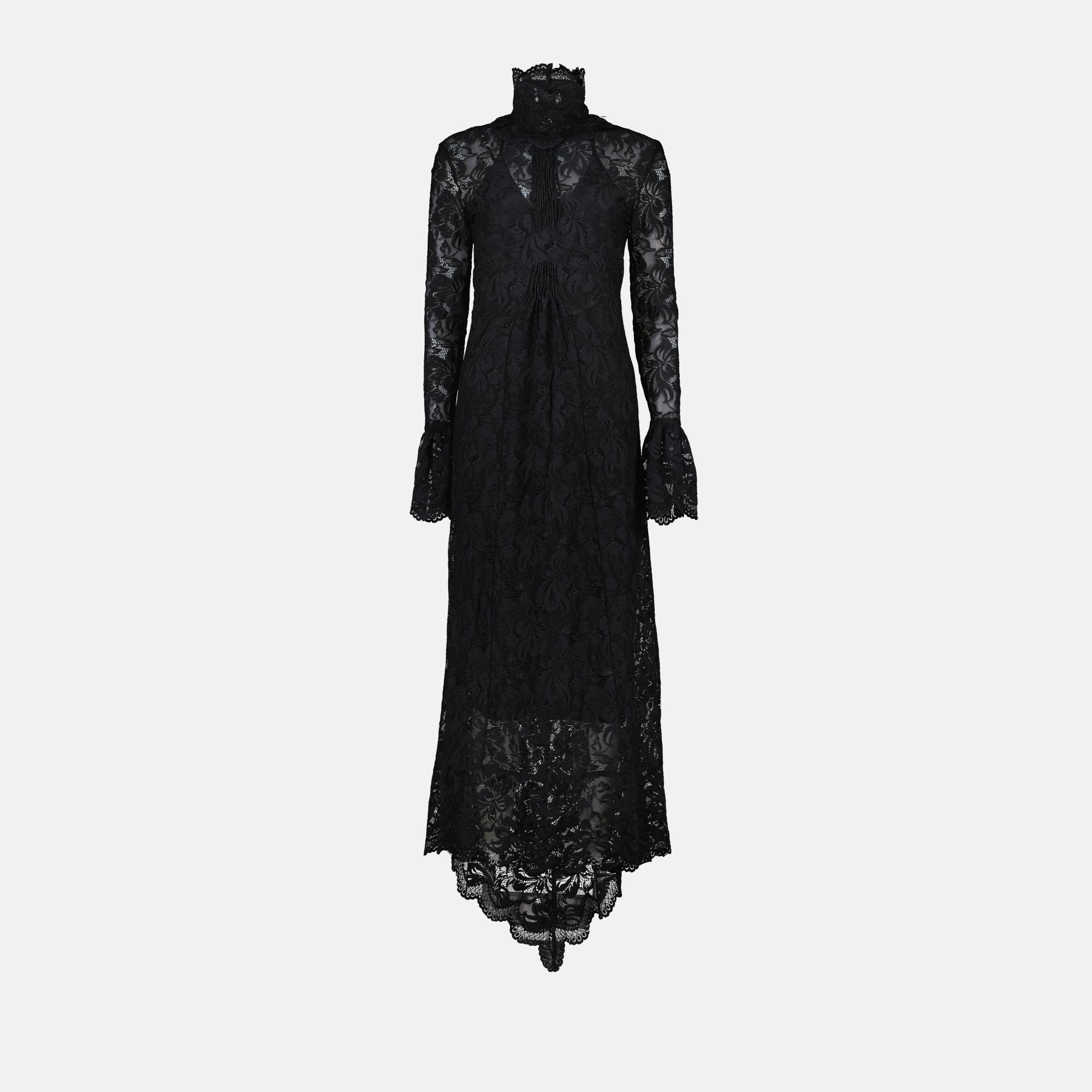 Abiti Robe longue en dentelle Rabanne Nero Femme