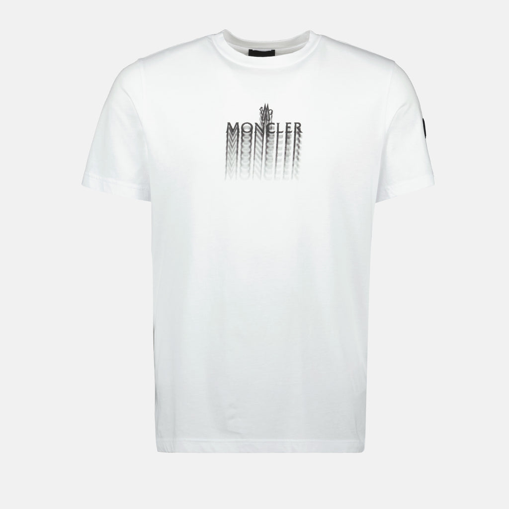 T-shirts T-shirt à logo délavé Moncler Blanc Homme