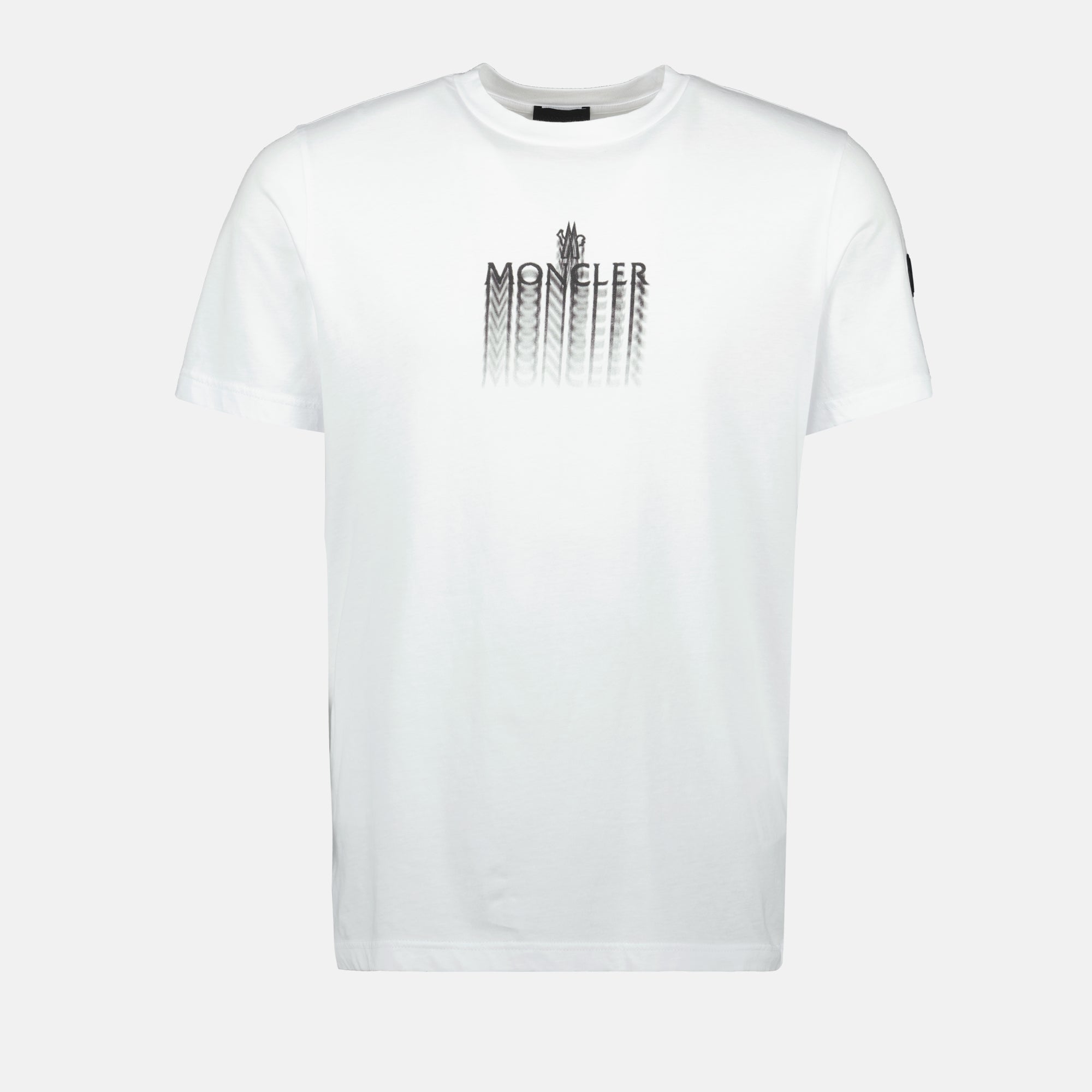 T-shirts T-shirt à logo délavé Moncler Blanc Homme