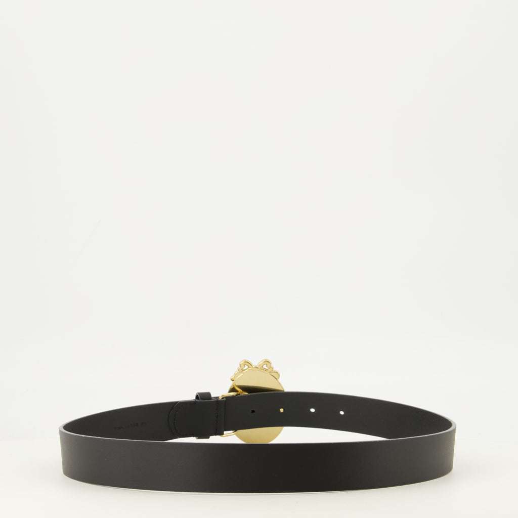 Ceintures Schwarzer Leder-Medaillon-Gürtel Dior Noir Homme