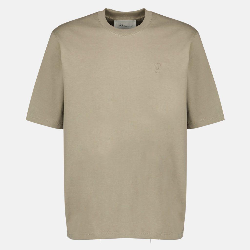 Bild des Artikels Beige AMI Herz Baumwoll-T-Shirt der Marke Ami PARIS für Unisex - Saison Frühling-Sommer 2026 - Vorderansicht