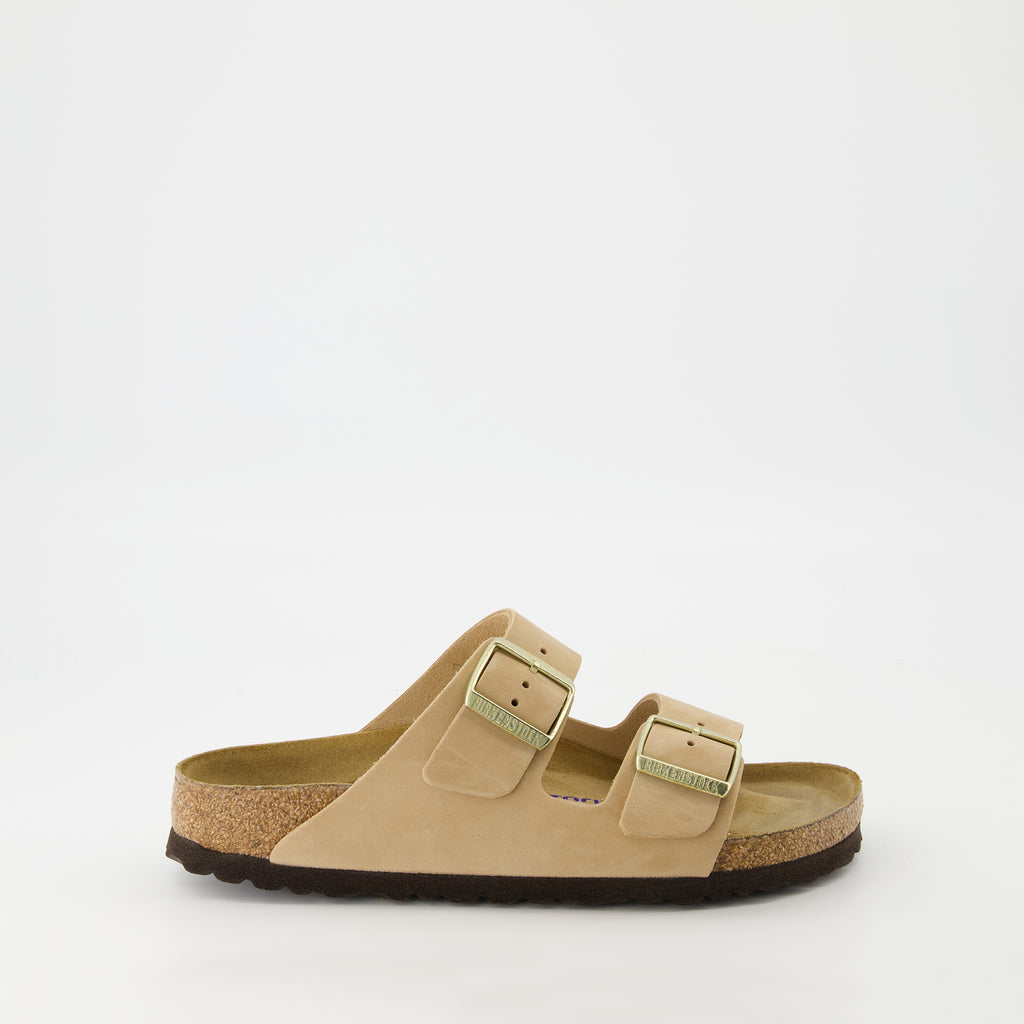 Open shoes Arizona Sandals Birkenstock Beige Femme
