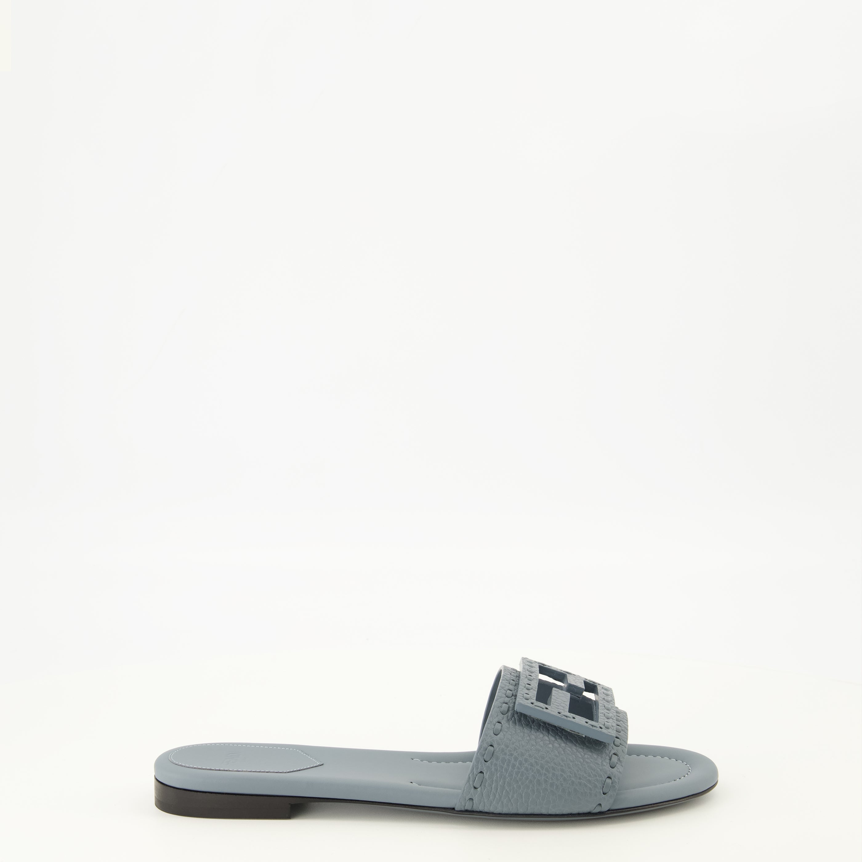 Chaussures ouvertes Mules Baguette en cuir bleu Fendi Bleu Femme