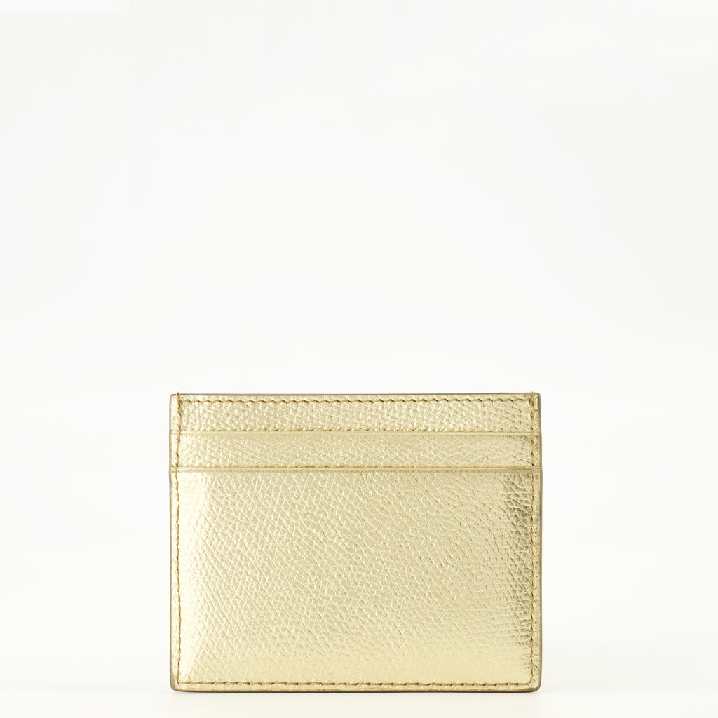 Petite maroquinerie VLogo Kartenetui aus goldenen Lamé-Leder Valentino Garavani Doré Femme
