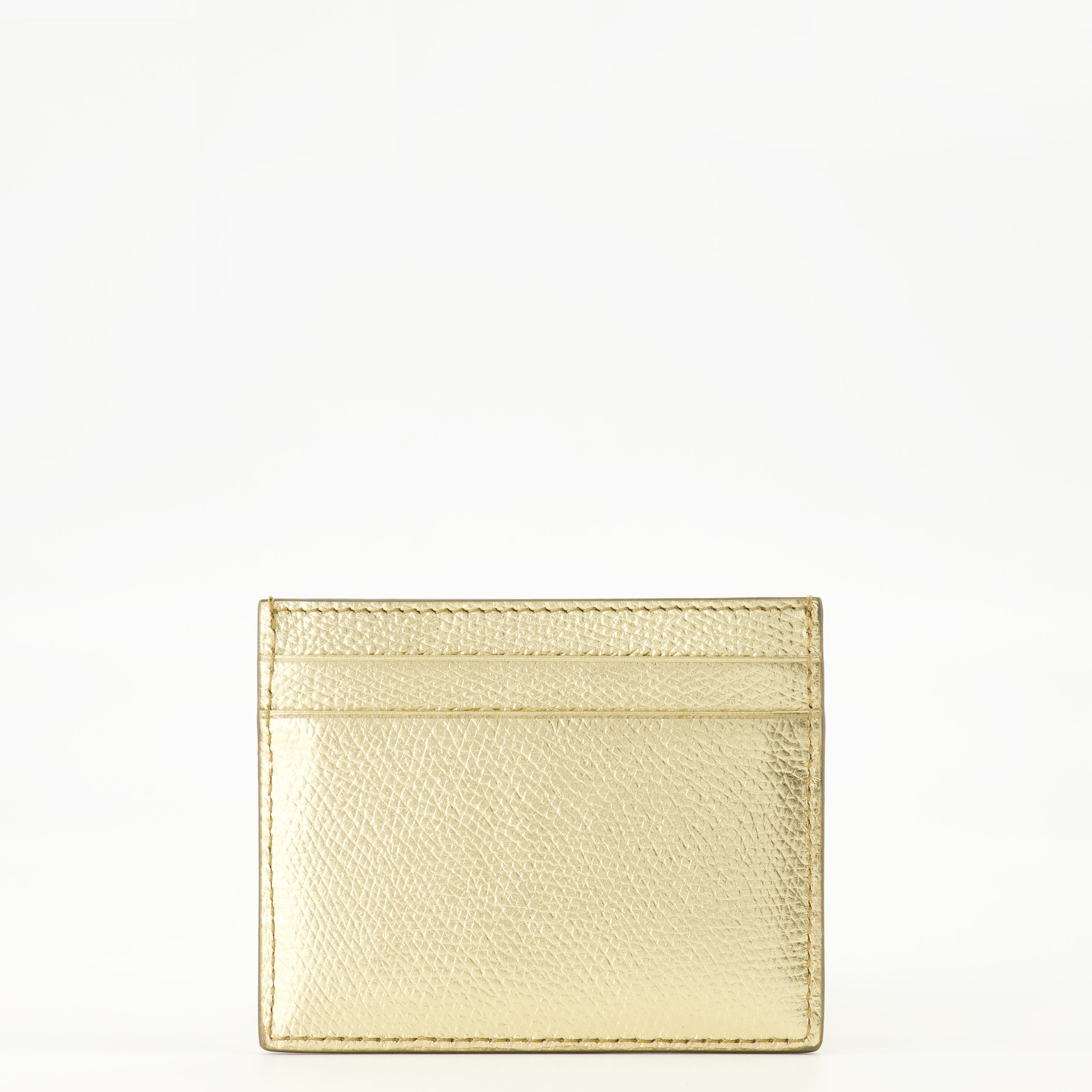 Petite maroquinerie VLogoカードホルダー ゴールドラメレザー Valentino Garavani Doré Femme