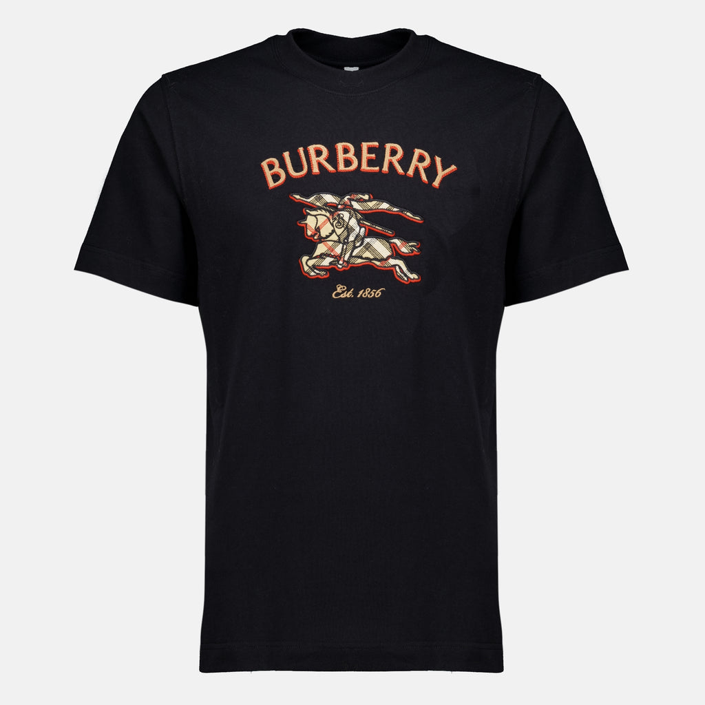 T-shirts Knight Check Black T-shirt Burberry Noir Homme