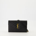 ショルダーバッグ チェーンエンベロープウォレット Saint Laurent ブラック 女性
