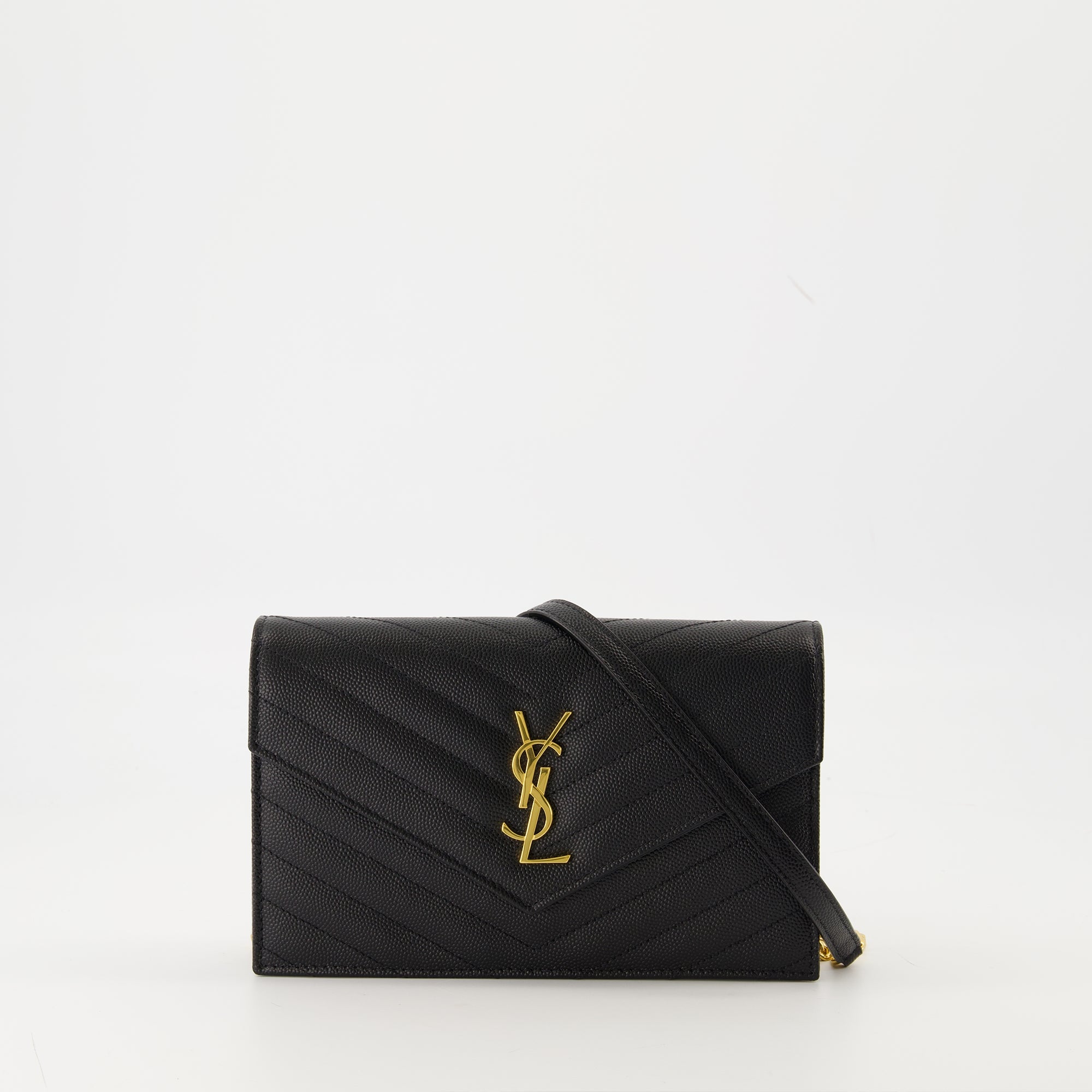 ショルダーバッグ チェーンエンベロープウォレット Saint Laurent ブラック 女性