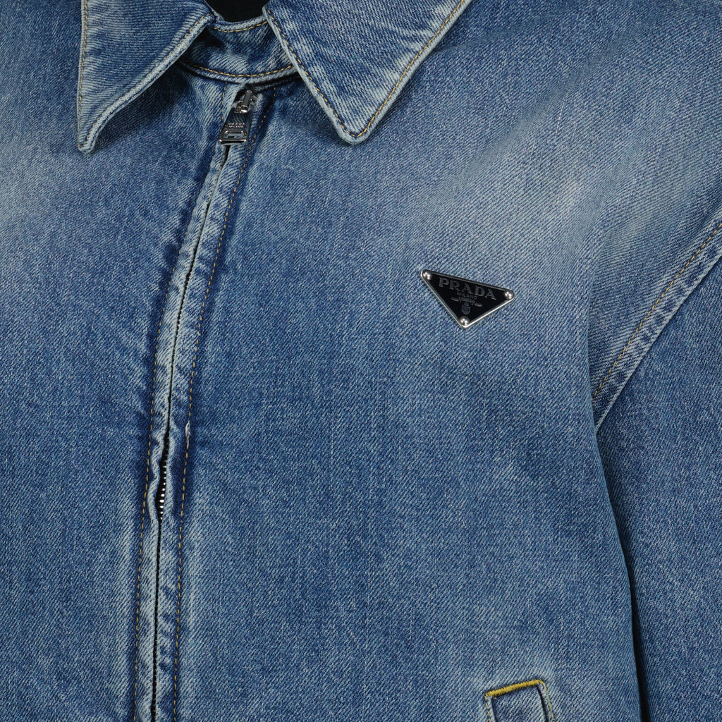 Image of the article Blue denim jacket by Prada for Women - Spring-Summer 2026 - Detailed View_1