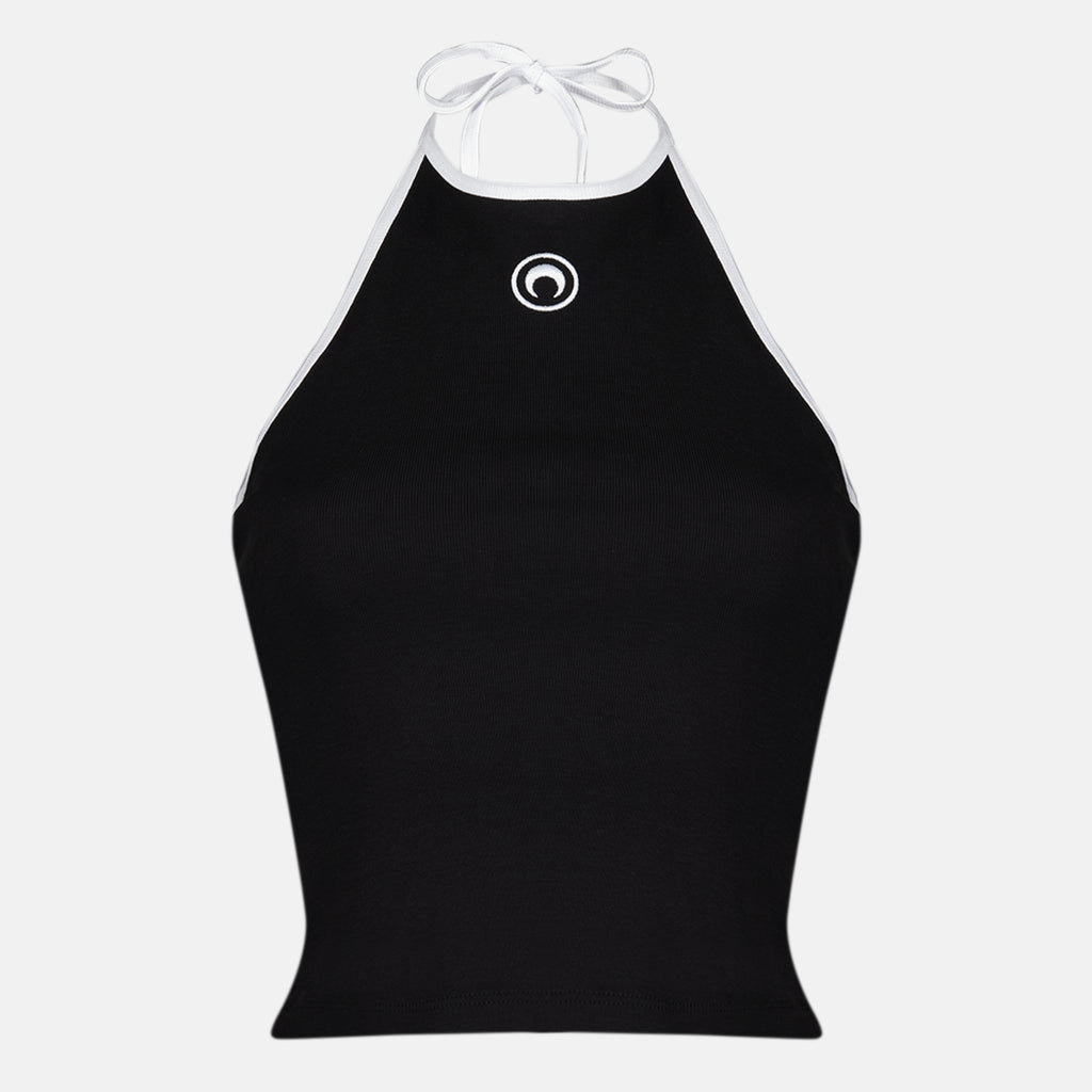 Tops 블랙 저지 홀터탑 Marine Serre Noir Femme