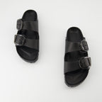 Chaussures ouvertes Sandali Arizona Big Buckle Birkenstock Noir Femme