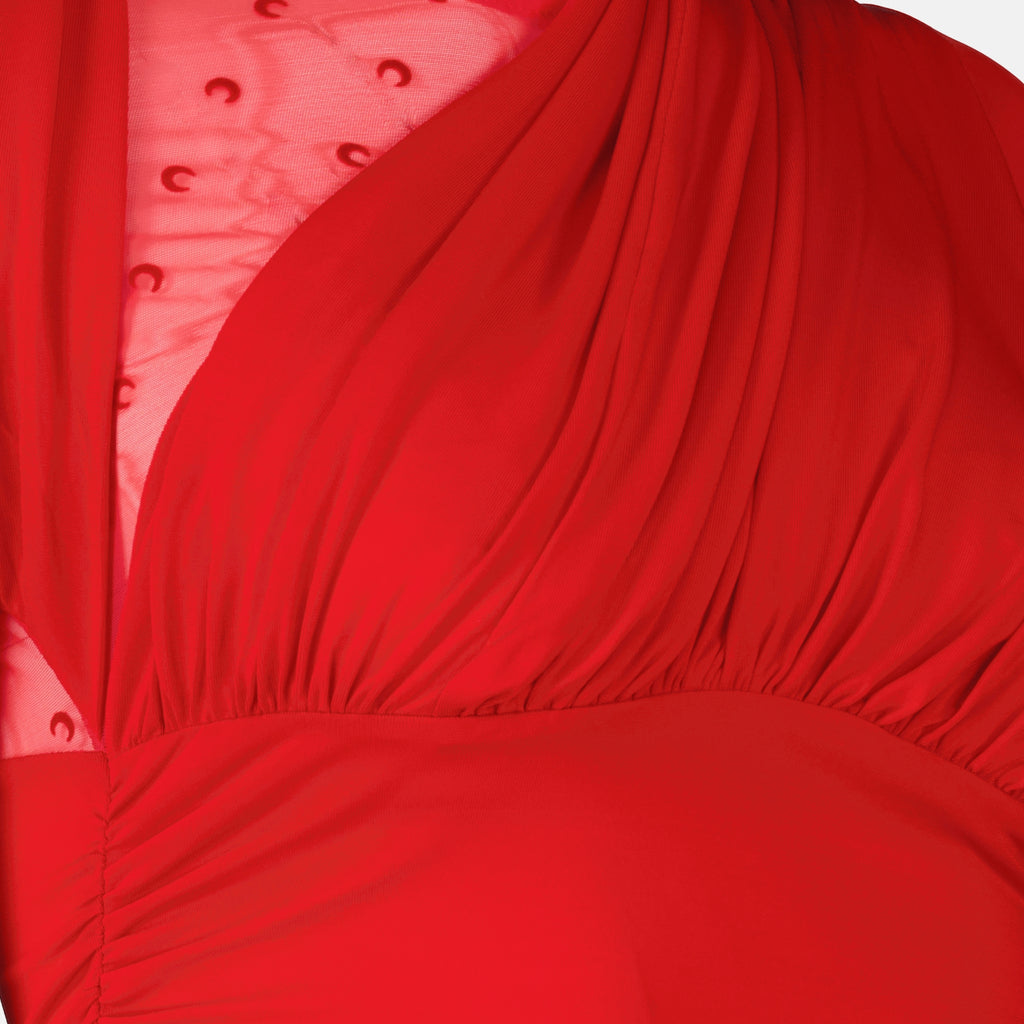 Tops Camisola Drapada de Jersey Vermelho Marine Serre Rouge Femme