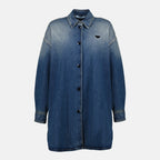 Chemises Denim-Hemd Prada Bleu Femme