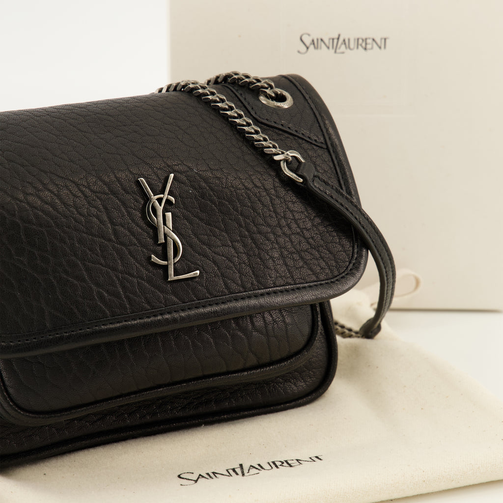 Sacs à main et épaule Bolso Mini Niki de Cuero Negro Saint Laurent Noir Femme
