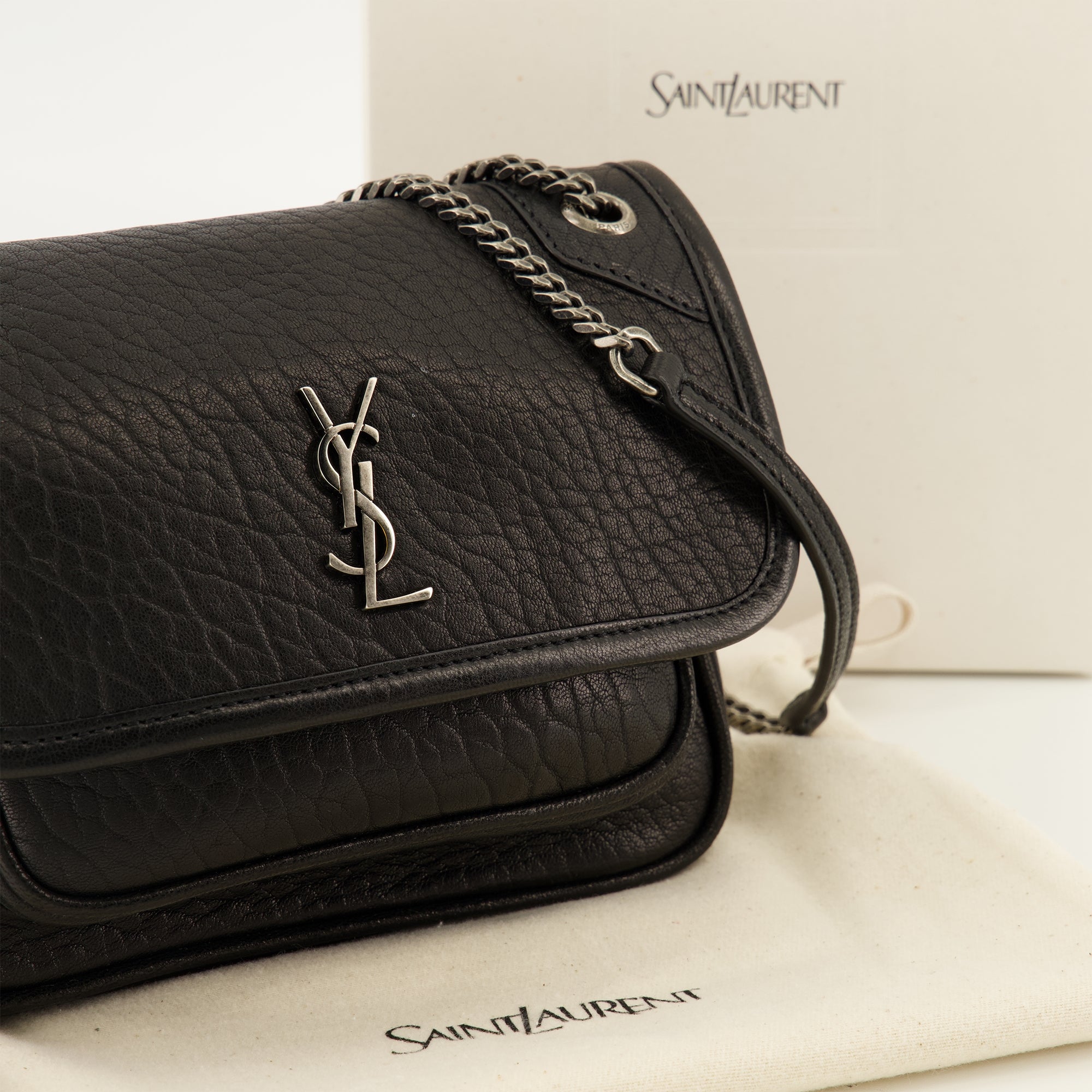 Sacs à main et épaule Sac Niki mini en cuir noir Saint Laurent Noir Femme