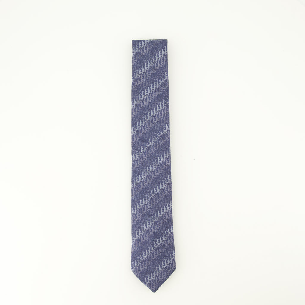 Écharpes, foulards et gants Corbata de seda azul Dior Oblique Dior Bleu foncé Homme