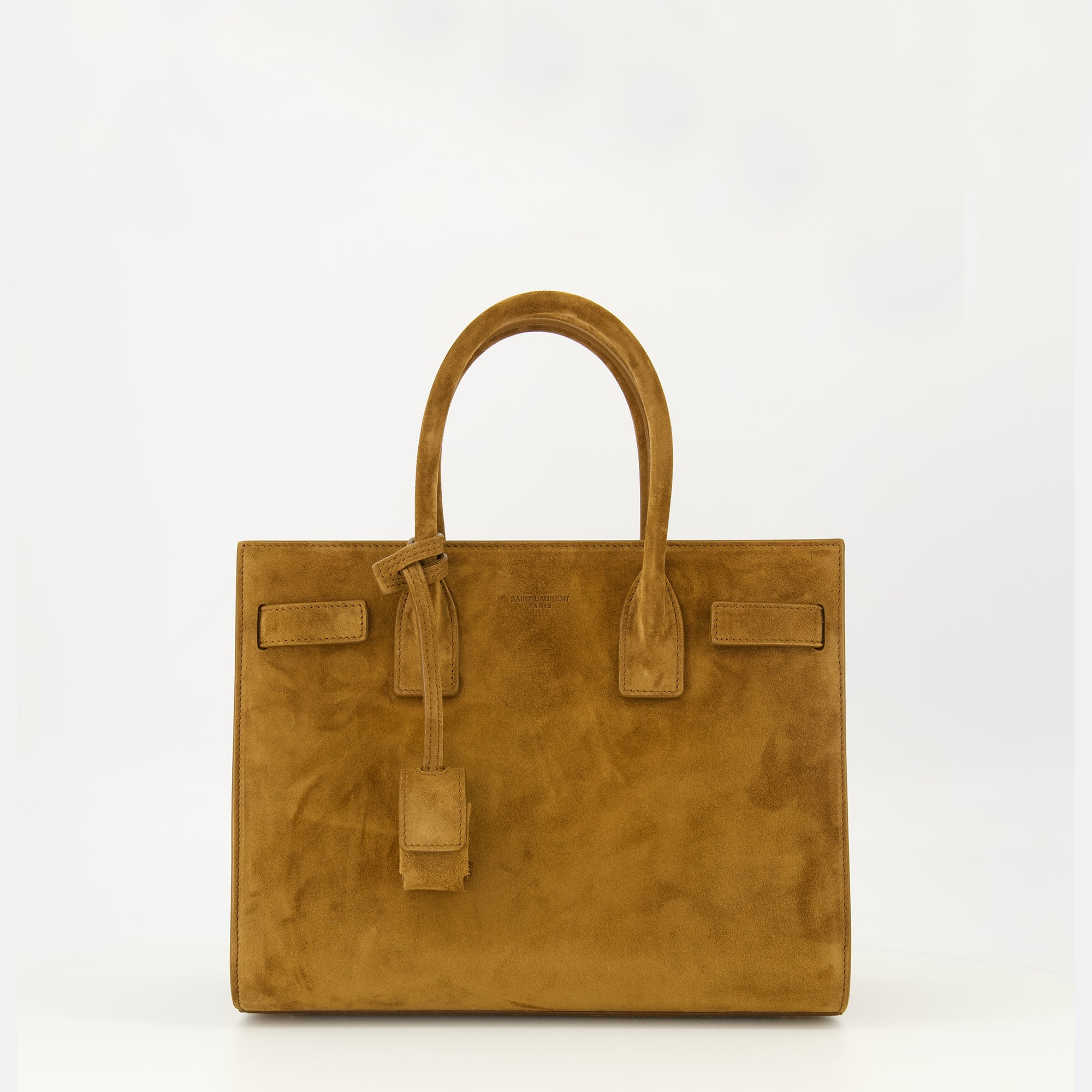 Image de l'article Sac de jour en baby en suède marron de la marque Saint Laurent pour Femme - Saison Printemps-Été 2026 - Vue de Face