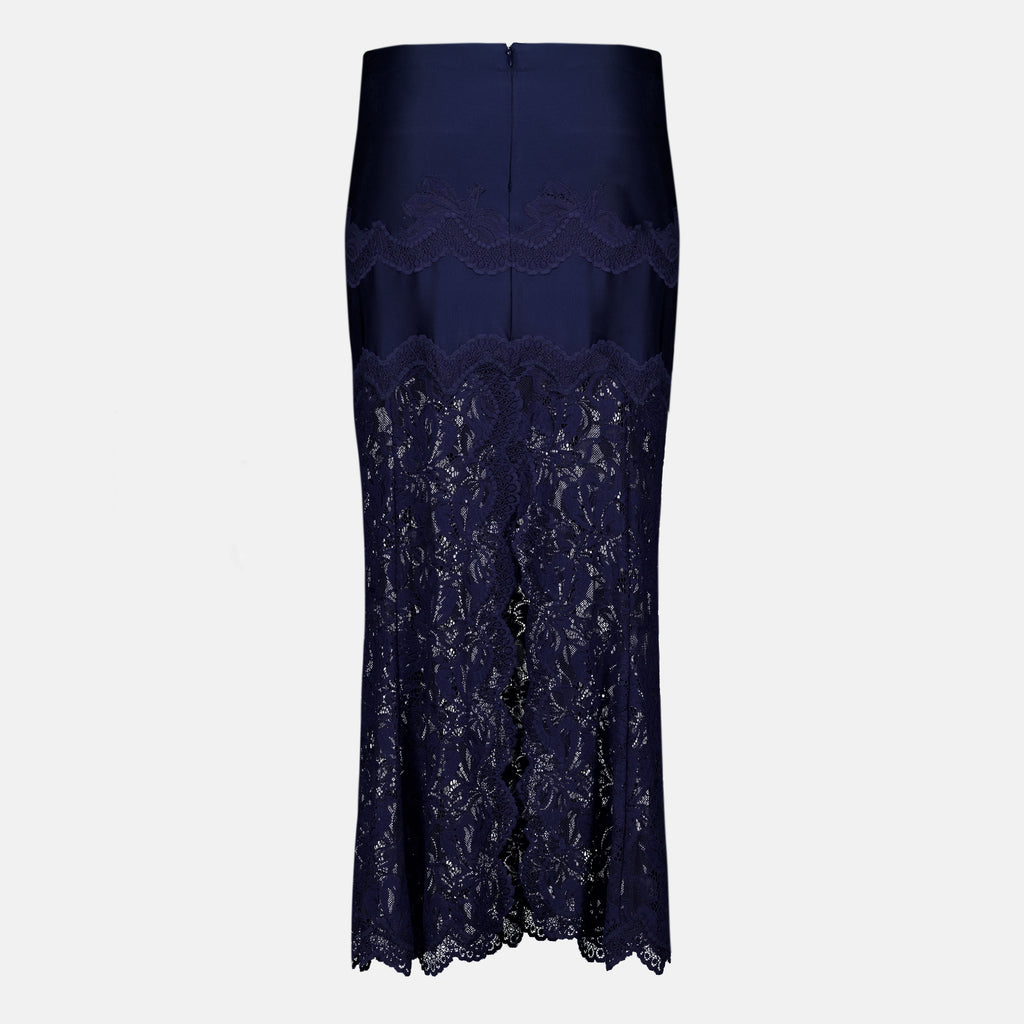 Jupes ネイビーブルーレースミディスカート Rabanne Bleu foncé Femme