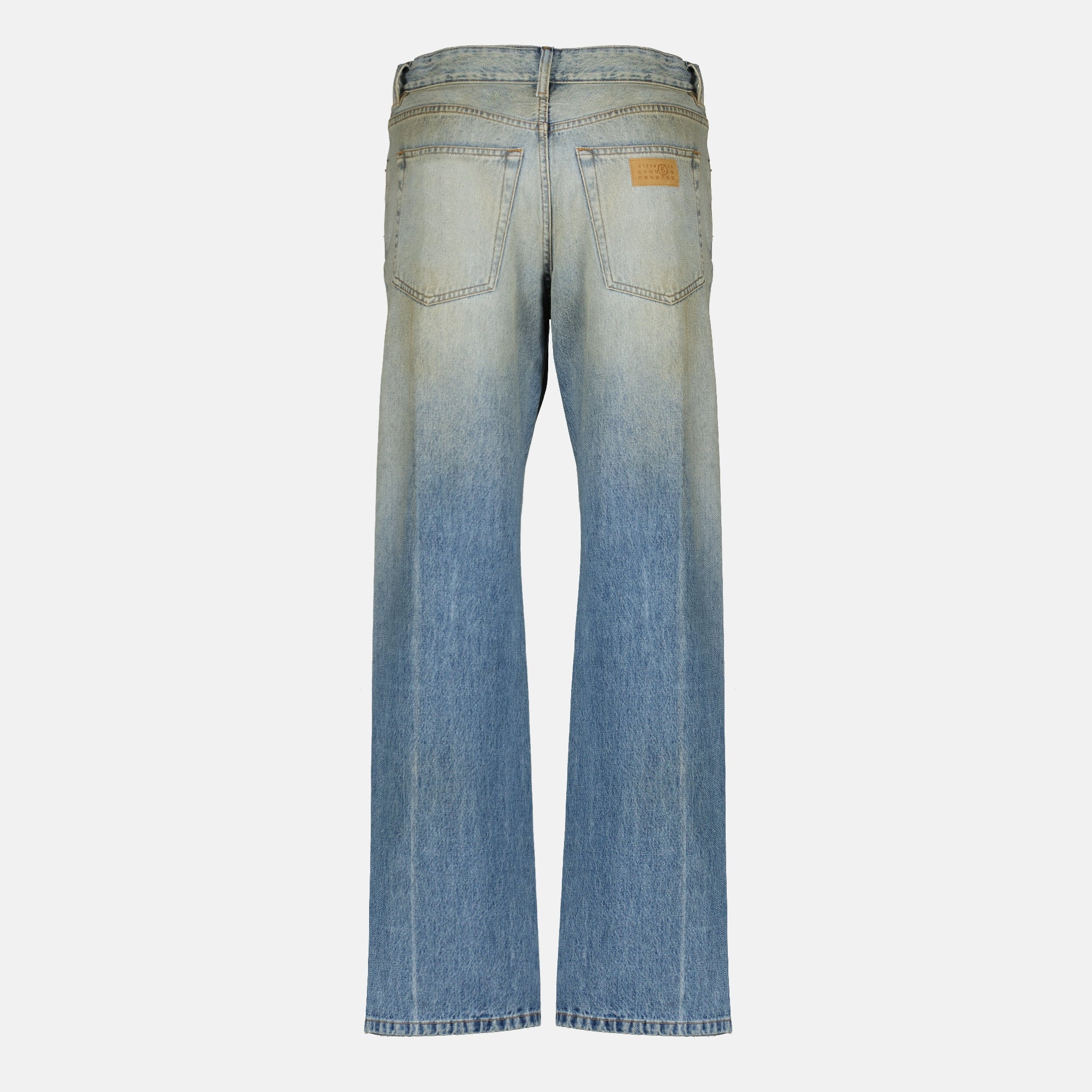 Pantalons Pantalon large en denim bleu Mm6 Bleu Femme