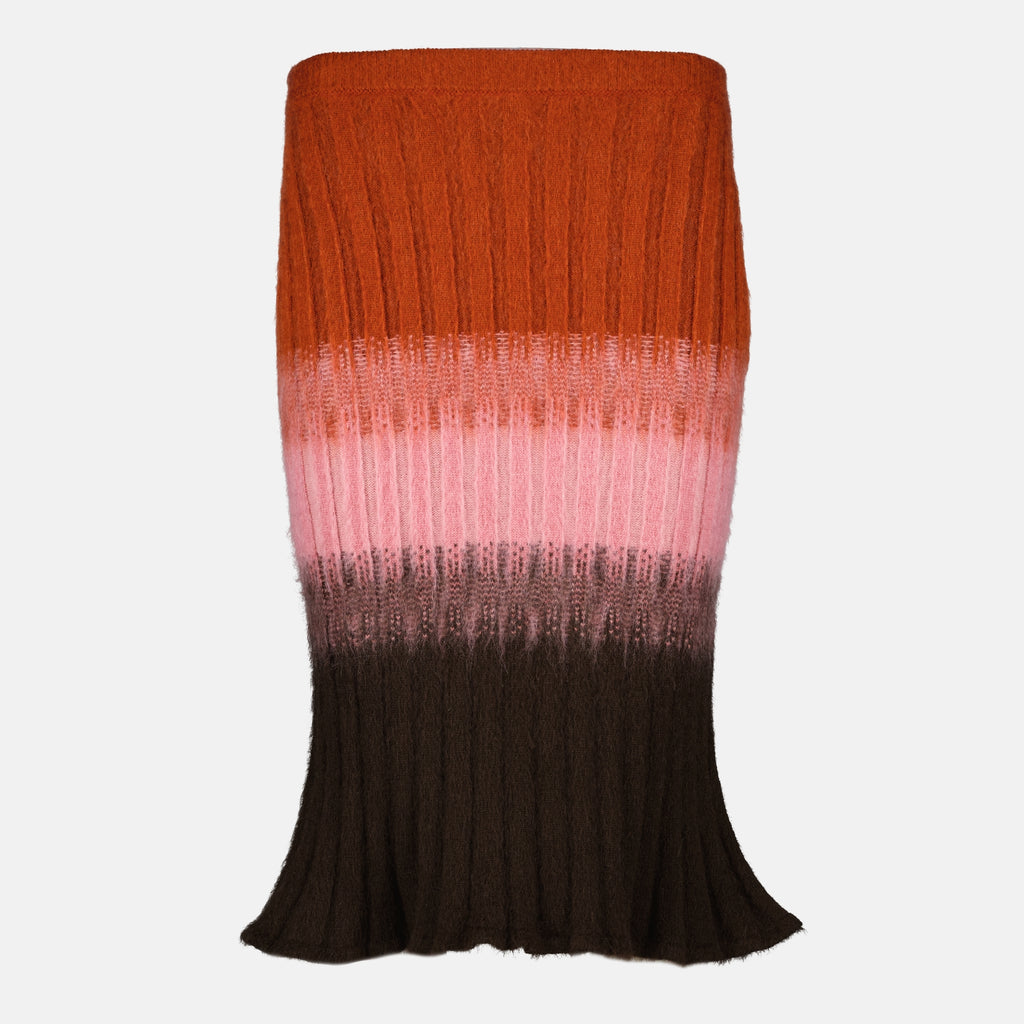 Imagem da saia de mohair e lã multicolorida da marca Fendi para Mulheres - Coleção Outono-Inverno 2025 - Vista Frontal