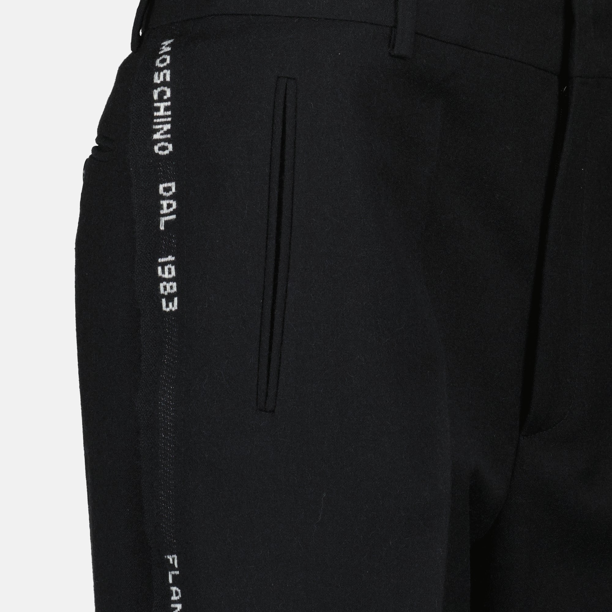 Image de l'article Pantalon en laine de la marque Moschino pour Femme - Saison Automne-Hiver 2025 - Vue détaillée_1