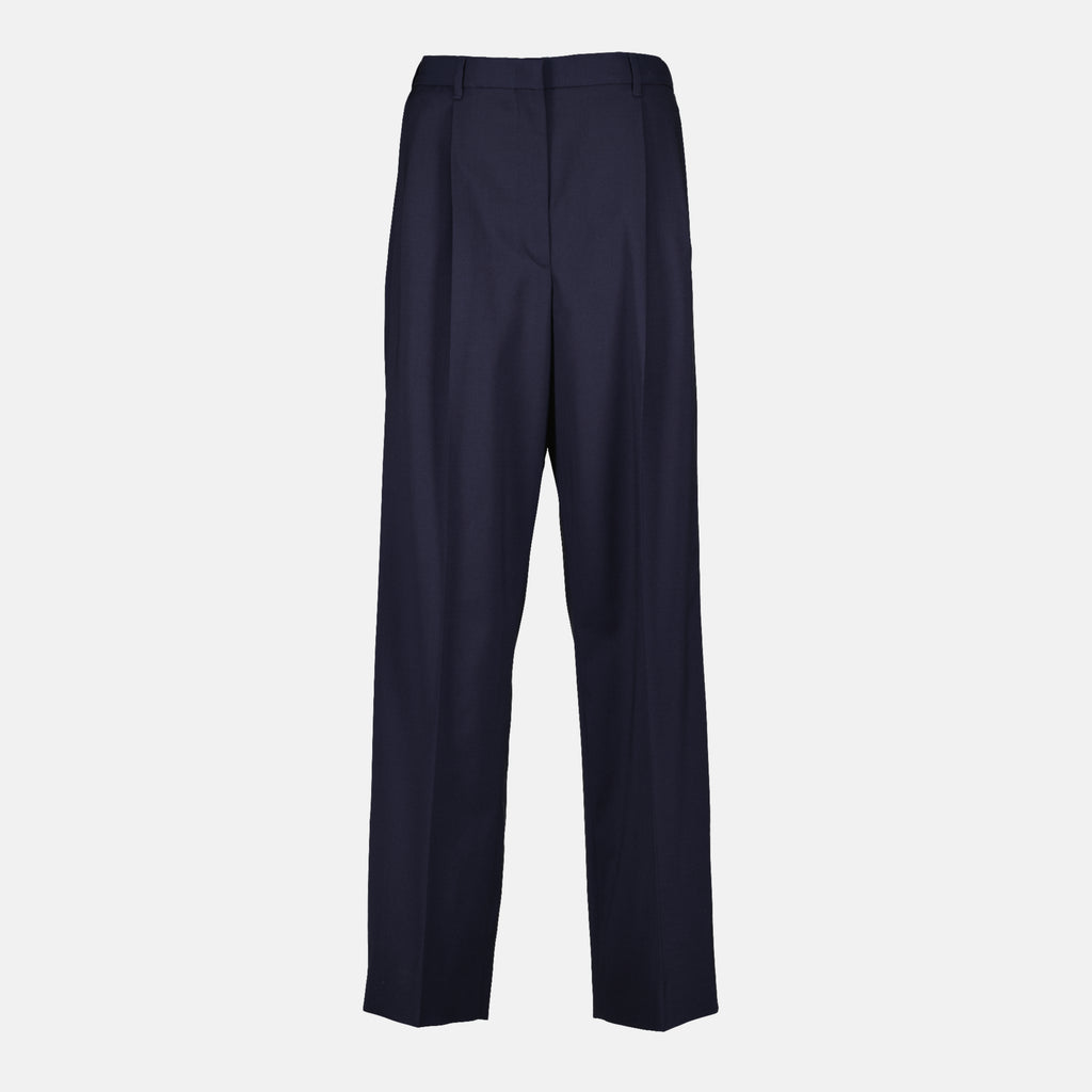 Imagem do artigo Calças de lã azul marinho da marca Miu Miu para Mulheres - Primavera-Verão 2026 - Vista Frontal
